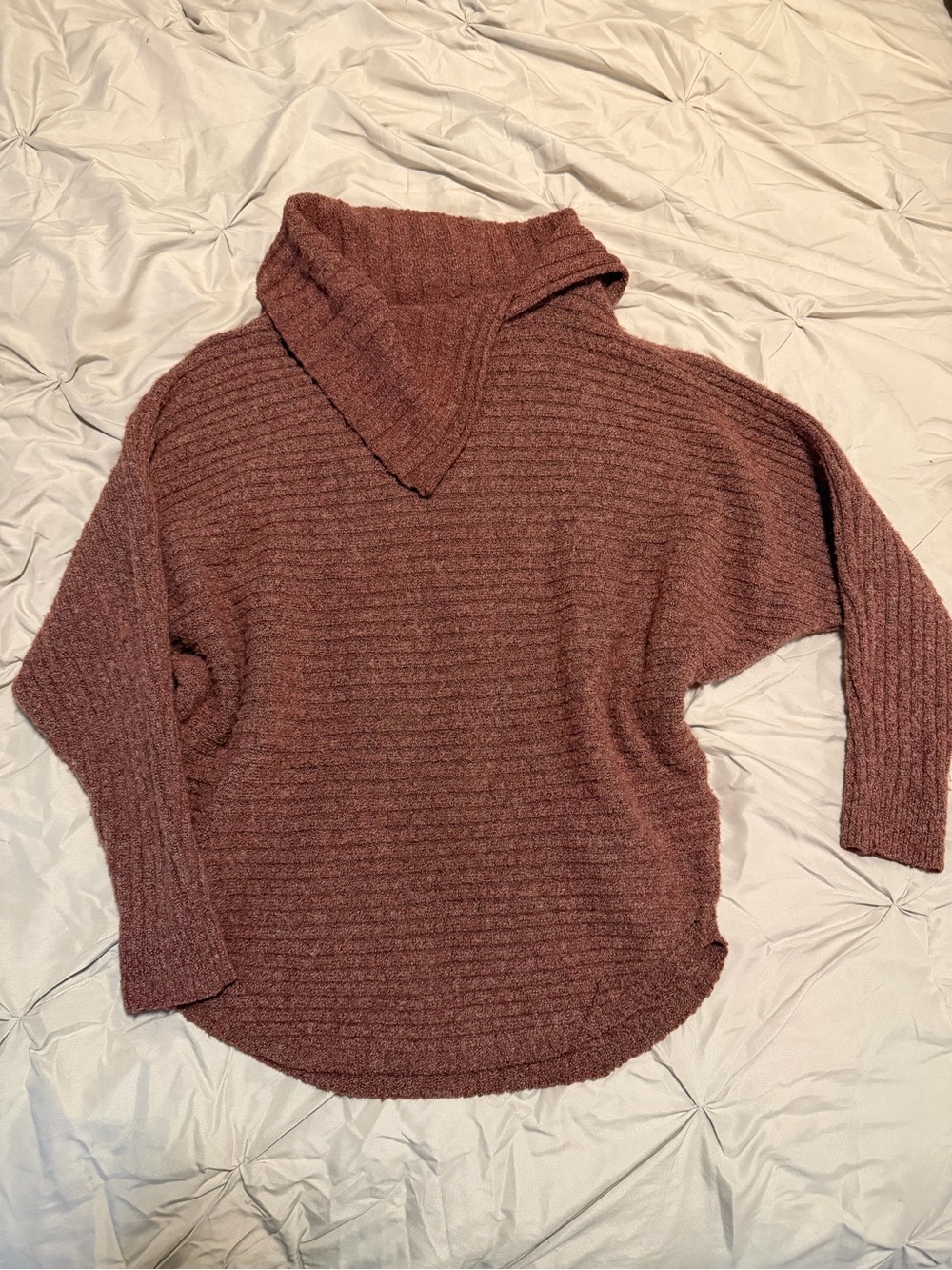 Women’s Cozy Funnel Neck Sweater - Mauve Brown